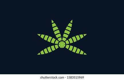 Abstract Cannabis Logo.This logo icon incorporate with cannabis leaf and abstract line in the creative way.