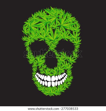 Abstract Cannabis Skull Vector Illustration EPS10