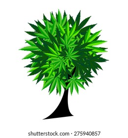 Abstract Cannabis Tree Background Vector Illustration EPS10