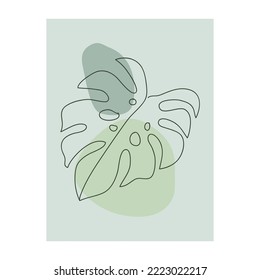 Abstract canvas of leaves with one line. creative illustration of leaves for wallpaper. vector illustration