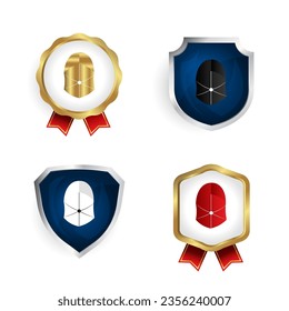 Abstract Cap Badge and Label Collection, se puede utilizar para diseños de negocios, presentaciones o cualquier diseño adecuado.