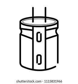 Abstract of the capacitor. Icon of the capacitor. The electronic component