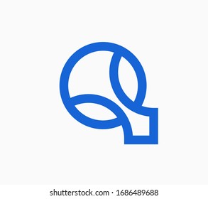Abstrakter Großbuchstabe Q im linearen Stil. Ungewöhnliche moderne Vorlage für Monogramme, Embleme. Überlappen geometrischer Linien Zeichen.