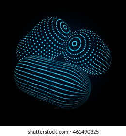 Abstract capsule with a blue glow 