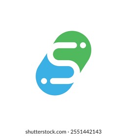 Letra abstrata da cápsula logotipo S