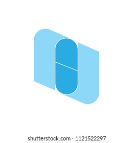abstract capsule shape logo vector