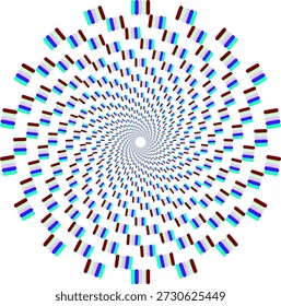 Padrão espiral de cápsula abstrata com barras triplas de gradiente azul e roxo para fundos da web de tecnologia