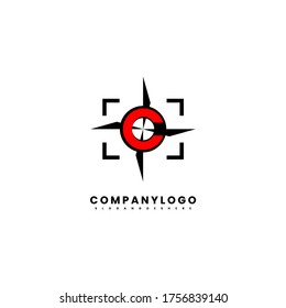 abstract capture C logo letter with sharp star inside design concept