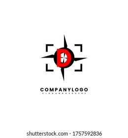 letra del logotipo D de captura abstracta con el concepto de estrella nítida dentro del diseño