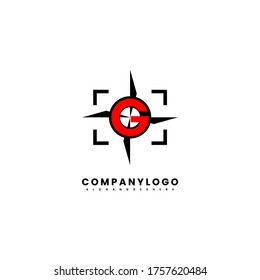 abstract capture G logo letter with sharp star inside design concept