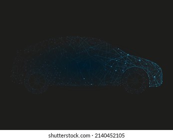Abstract car concept. Vector illustration isolated on dark background