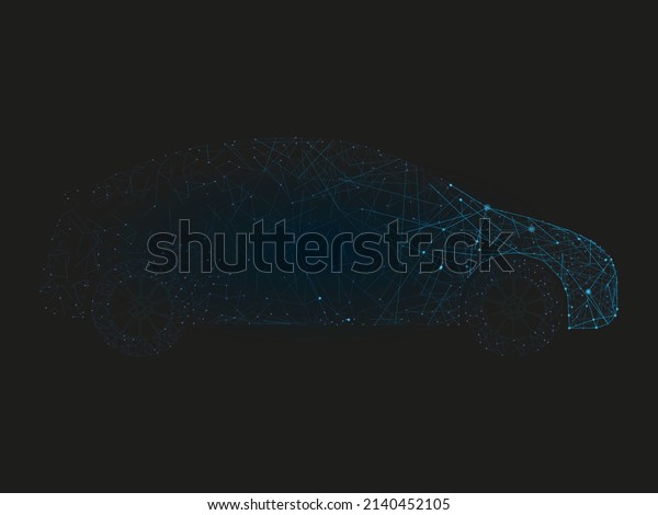 Abstract car concept. Vector illustration\
isolated on dark\
background