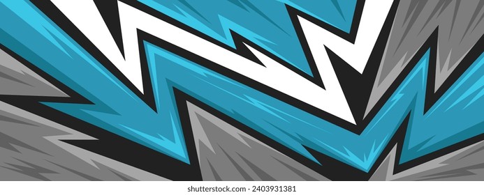 Resumen vector de diseño de calcomanías de coche. Ilustración vectorial de patrones geométricos de gris blanco y azul