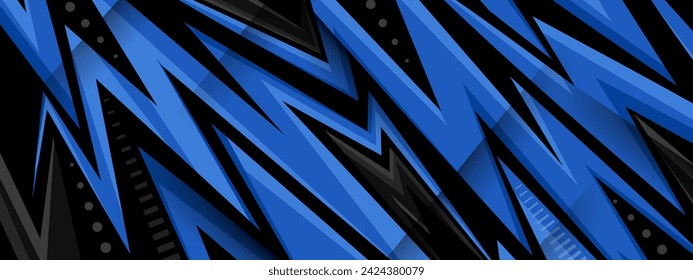 Abstract Car decal design vector. Graphic abstract blue stripe racing background