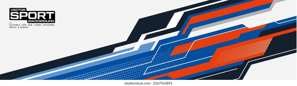 Abstract Car decal design vector. Graphic abstract stripe racing background kit designs for wrap vehicle, race car, rally, adventure and livery