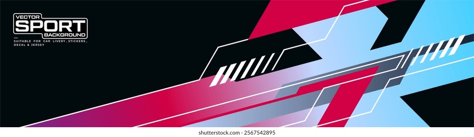 Abstract Car decal design vector. Graphic abstract stripe racing background kit designs for wrap vehicle, race car, rally, adventure and livery