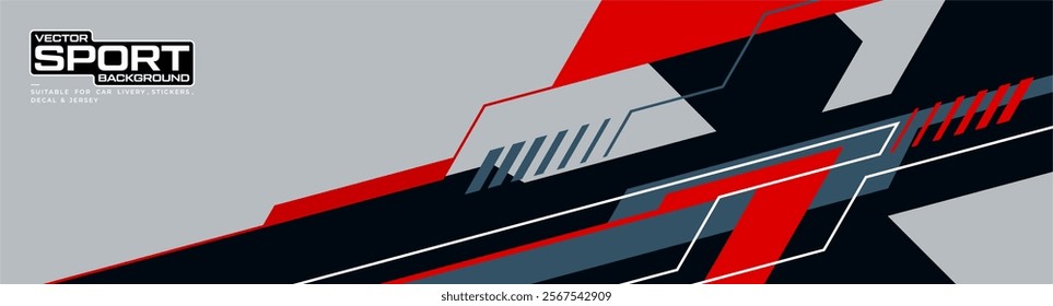 Abstract Car decal design vector. Graphic abstract stripe racing background kit designs for wrap vehicle, race car, rally, adventure and livery