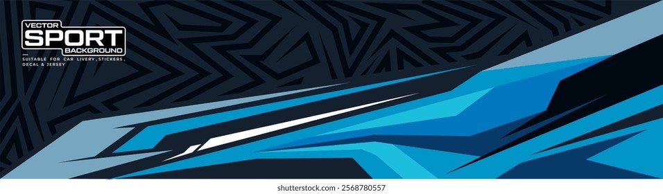 Abstract Car decal design vector. Graphic abstract stripe racing background kit designs for wrap vehicle, race car, rally, adventure and livery