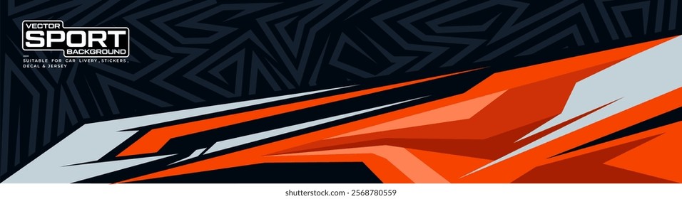 Abstract Car decal design vector. Graphic abstract stripe racing background kit designs for wrap vehicle, race car, rally, adventure and livery