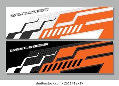Abstract Car decal design vector. Graphic abstract stripe racing background kit designs for wrap vehicle, race car, rally, adventure and livery