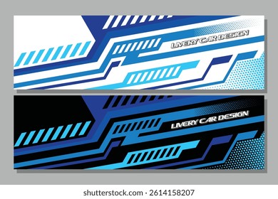 Abstract Car decal design vector. Graphic abstract stripe racing background kit designs for wrap vehicle, race car, rally, adventure and livery