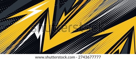 Abstract Car decal design vector. Graphic abstract grey yellow stripe racing background