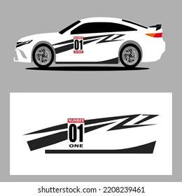 calcomanía abstracta del coche. calcomanía de coche adhesivo. cordón de arte vectorial de rayas de auto. 