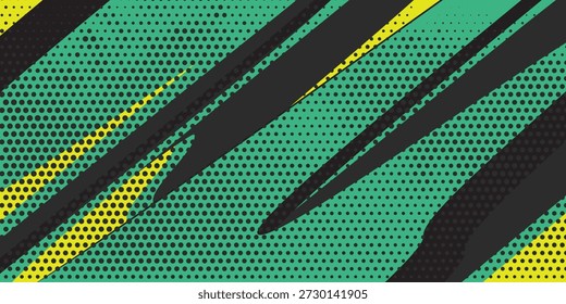 Abstrakte Auto-Aufkleber Wrap Hintergrund Design, farbige Halbton-Spritzer auffällig Motorsport Rennsport Streifen, sportlich moderne schnelle Aufkleber Vinyl-Lackierung Vektorgrafik Kralle Träne. Vektor