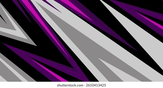 Abstract car decal wrap silver gradient background design, grunge halftone splash striking motorsport racing stripes, sporty modern speedy sticker vinyl livery vecto