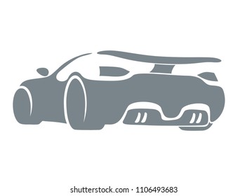 Abstract car design concept automotive vector logo design template on white background, illustration