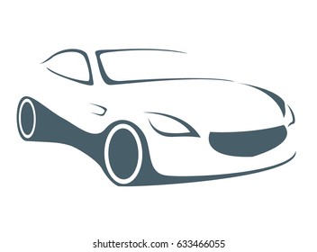 Abstract car design concept automotive vector logo design template on white background, illustration