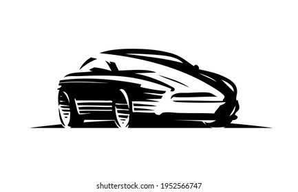 Abstract Car design concept. Transport, vehicle logo vector illustration
