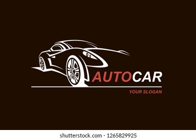 abstract car emblem isolated on black background