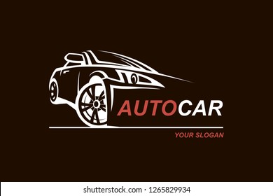 abstract car emblem isolated on black background
