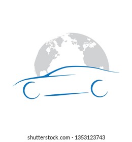 abstract car and globe, logo icon