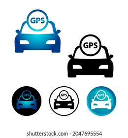 Resumen de coche con conjunto de iconos GPS