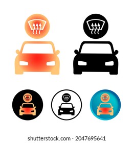 Abstract Car Heating Icon Set