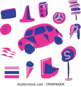 abstract car illustration flat design