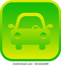 Abstract car. Isolated web icon. Electric car concept. Green energy concept. Logo design. Flat vector illustration. 