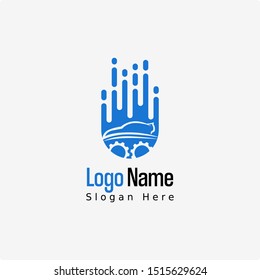 Abstract Car Logo Design Vector With Blue Color