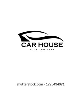 Abstract Car logo sign symbol for Automotive Company. Black Car Repair Logo Template with Wrench wheels. Abstract Car silhouette for Automotive Company and Repairing car. Vector Eps