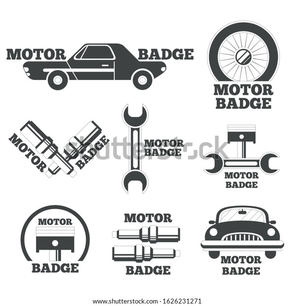Abstract car repair
shop badge design
template