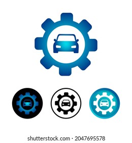 Abstract Car Settings Icon Set