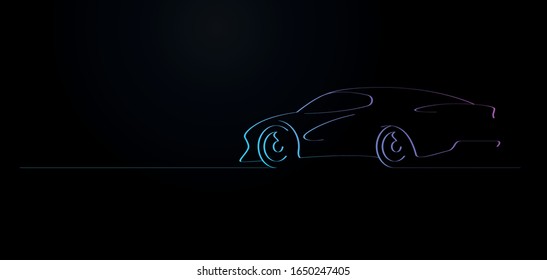 Abstrakter Wagen für Zeichen oder Logo. Vektorillustration.