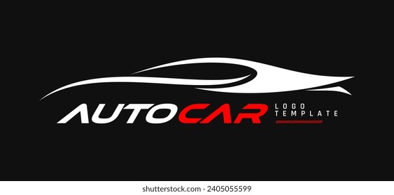 abstract car silhouette logo design, modern minimalist simple flat premium concept. vector illustration