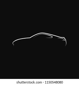 Abstract car silhouette. Side view. Vector illustration
