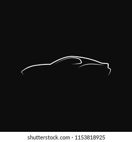 Abstract car silhouette. Side view. Vector illustration