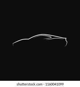Abstract car silhouette. Side view. Vector illustration