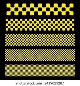 Abstract car sport race logo with black and yellow flags. Start and finish line design for racing championship