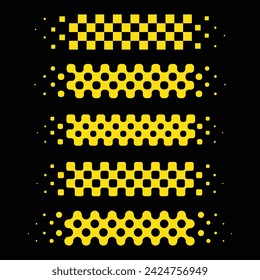 Abstract car sport race logo with black and yellow flag and sample text. Start and finish line design for racing championship